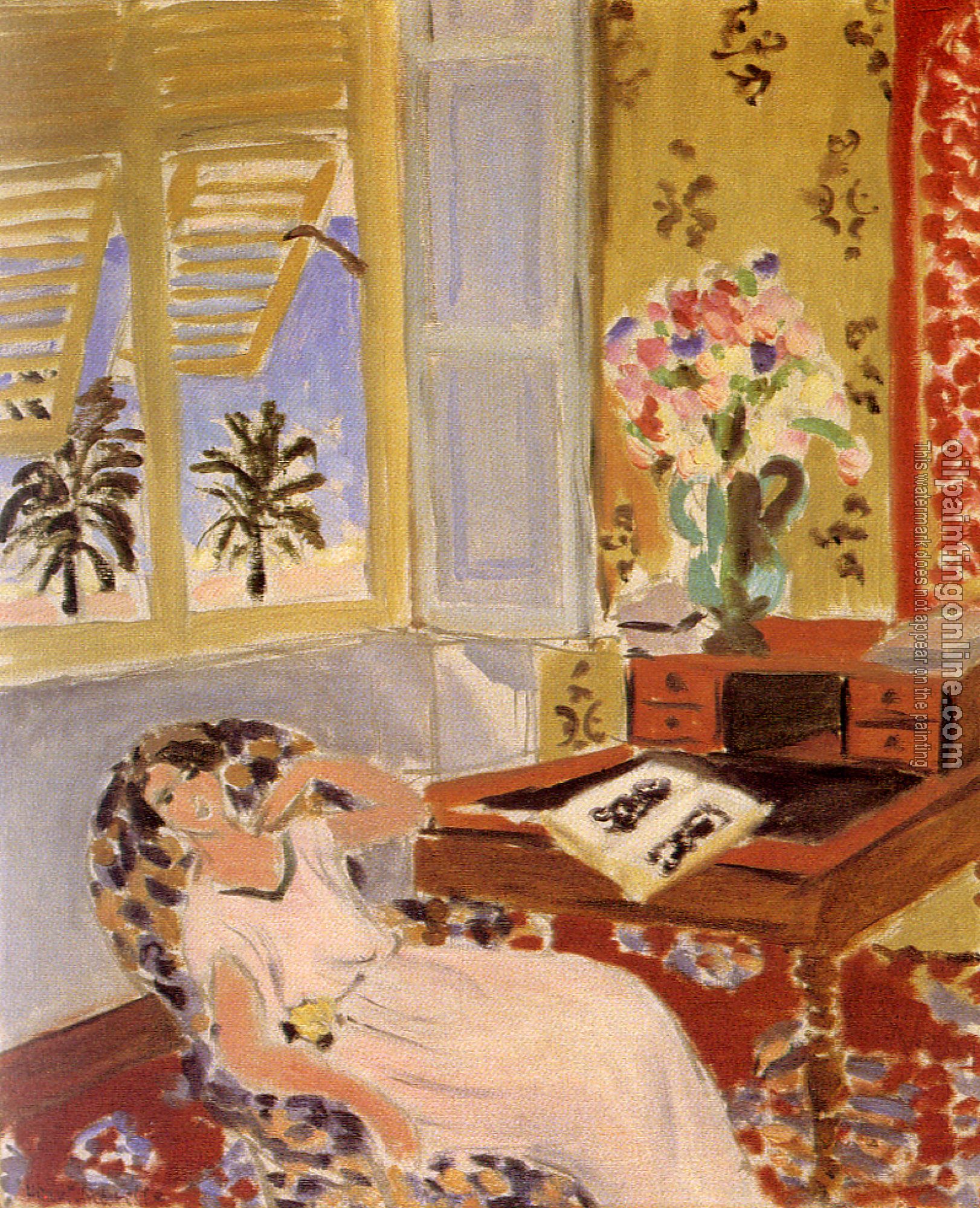 Matisse, Henri Emile Benoit - siesta interior at Nice